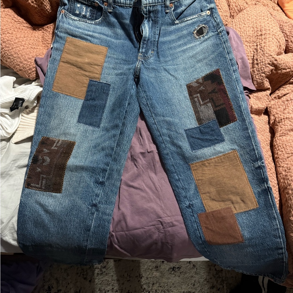 Lucky Brand Patchwork Jeans - Blue and Brown